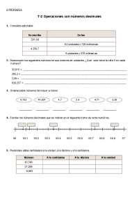 Ejercicios matemáticas 6 primaria | Ejercicios de Matemáticas | Docsity