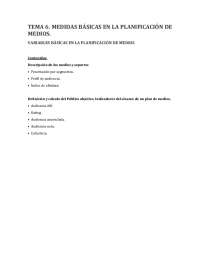 Tema 6. Medidas básicas en la planificación de medios.