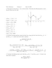Calculus I Test Solutions: Limits and Continuity