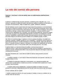 La rete dei servizi alla persona, riassunto completo