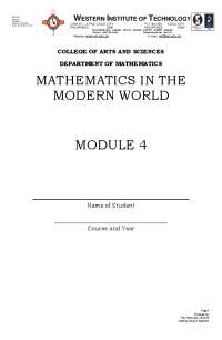 Mathematics in the Modern World: Set Theory - Union, Intersection, and Difference