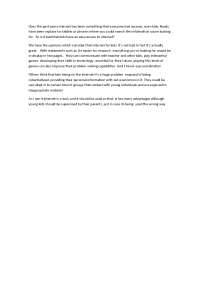 FOR AND AGAINST EXAMPLE - Docsity