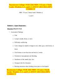 Rasmussen College: NUR 2502 MDC 3 Exam 2 Study Guide: Modules 4, 5, and ...