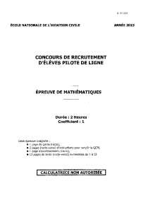 Concours de recruitement d'eleves pilote de ligne 2015