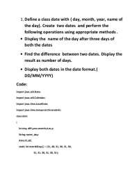 Java Programming: Calculating Date Differences and Apartment Maintenance Charges