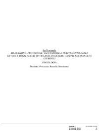 RILEVAZIONE, PROTEZIONE, VALUTAZIONE  VITTIME DI VIOLENZA Prof. Procaccia