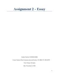 Business Data Communication & Security - Assignment 2 UNICAF - Docsity
