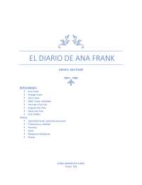 Reseña del Diario de Ana Frank | Resúmenes de Lengua y Literatura | Docsity