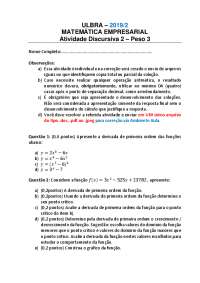 Atividade Discursiva 2 - Matemática Empresarial - ULBRA 2019/2