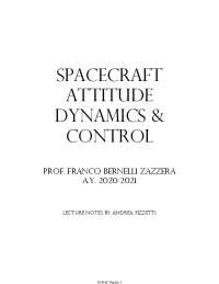 Spacecraft Attitude Dynamics & Control - Lecture Notes - Docsity