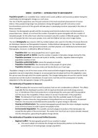 Summary demography, both textbooks - Docsity