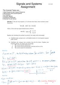 Signals and Systems Assignment with Explanation