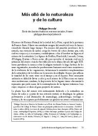 Descola: Más allá de naturaleza y cultura: Jardín Botánico Bogotá José Celestino Mutis