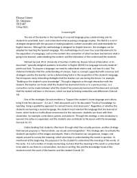 Teachers' Role in Second Language Acquisition: Effective E-Learning Strategies