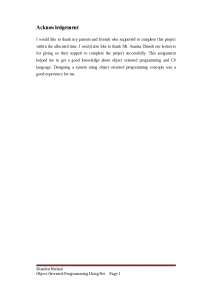 Object Oriented Programming - Docsity