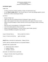 MEDICINAL CHEMISTRY- ANTI-INFECTIVE AGENTS