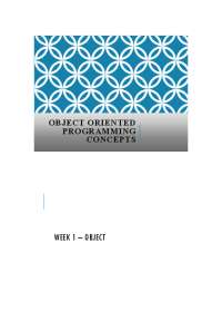 Object Oriented Programming - Docsity
