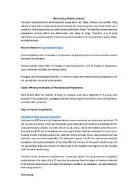 Understanding Drug Stability Analysis: Chemical, Physical, and Biological Aspects