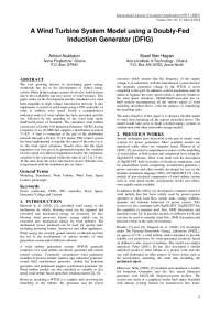Modelling & Simulation of a Wind Turbine with Doubly-Fed Induction ...