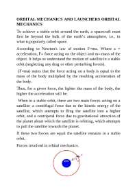 Orbital mechanics and launchers orbital mechanics - Docsity