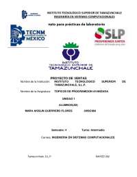 Laboratorio: Venta de Productos en C# - ITST Tamazunchale - Prof. Hernandez