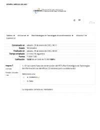 Examen sobre el Plan Estratégico de Tecnologías de Información (PETI)