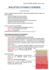 DISPENSA - APPUNTI - SCHEMA - RIASSUNTO MALATTIE CUTANEE E VENEREE / DERMATOLOGIA
