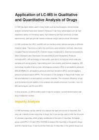 Application of LC-MS in Qualitative and Quantitative Analysis of Drugs ...