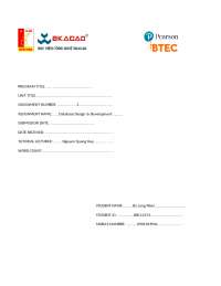 Database Design and Development - Docsity