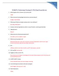 NUR2571: Professional Nursing II / PN2 Final Exam Review
