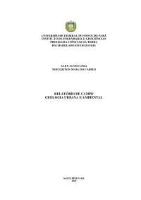 Relatorio de campo da disciplina geologia urbana