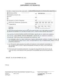 Certificado de Cumplimiento de Requisitos de PILA: Clínica de Alta Tecnología - Prof. Caic