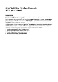 F. Cimatti e F. Piazza - Filosofie del linguaggio. Storie, autori, concetti