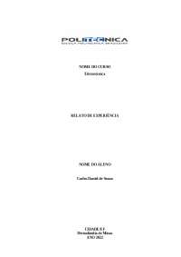 Relato de Experiência em Eletrotécnica de Carlos Daniel de Souza