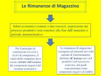 Le rimanenze di Magazzino - Docsity