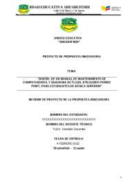 Diseño de un Manual de Mantenimiento de Computadoras para Estudiantes de Básica Superior -