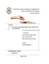 Gastos no deducibles del Impuesto a la Renta - Docsity