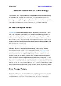 Gene Therapy: Overview, Vectors, and Types (Focusing on Biopharma PEG and Adenovirus)