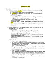 PHARM 100 Pharmacology_Exam. Module 1- Module 6 - Docsity