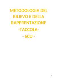 Metodologia del rilievo e della rappresentazione in Archeologia