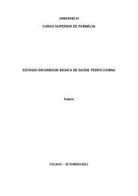 Relatório de pesquisa farmácia de unidade básica de saúde