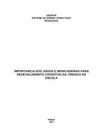 Projeto de Gestao Jogos e Brincadeiras