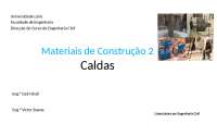 Caldas de Injeção em Engenharia Civil: Fabricação, Propriedades e Ensaios