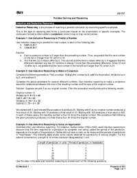 Inductive and Deductive Reasoning: Problem Solving Techniques