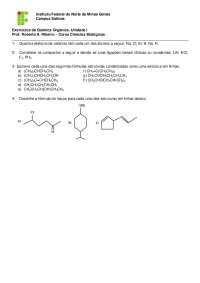 Exercícios de Química Orgânica - Unidade I: Ligações Químicas e Estrutura