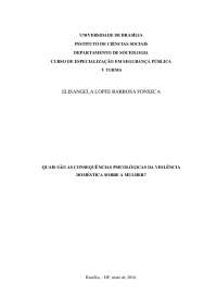 QUAIS SÃO AS CONSEQUÊNCIAS PSICOLÓGICAS DA VIOLÊNCIA DOMÉSTICA SOBRE A MULHER?