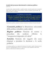 Analisi dei processi decisionali e sistema politico