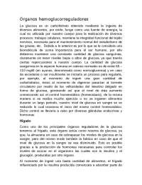 Biomoleculas, Química sanguínea y Órganos hemoglucorreguladores