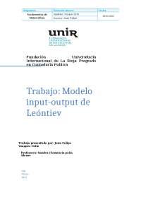 Modelo input-output de Leóntiev - Docsity