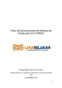 PLANO DE GERENCIAMENTO DE RESÍDUO NA CONSTRUÇÃO CIVIL